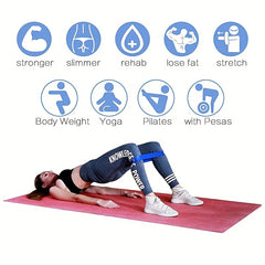 5pcs Fitness Elastic Resistance Bands Set - 5 Levels Yoga Tension Stretch Bands