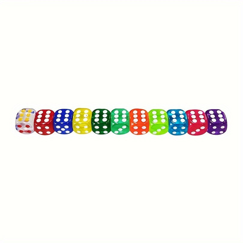 11pcs 16mm Colorful Transparent Acrylic Round Corner Dice