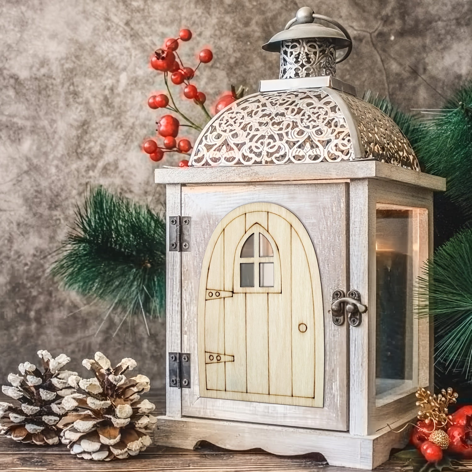 12pcs Mini Fairy Door Wooden Craft Kit Unfinished DIY Fairy House Accessories
