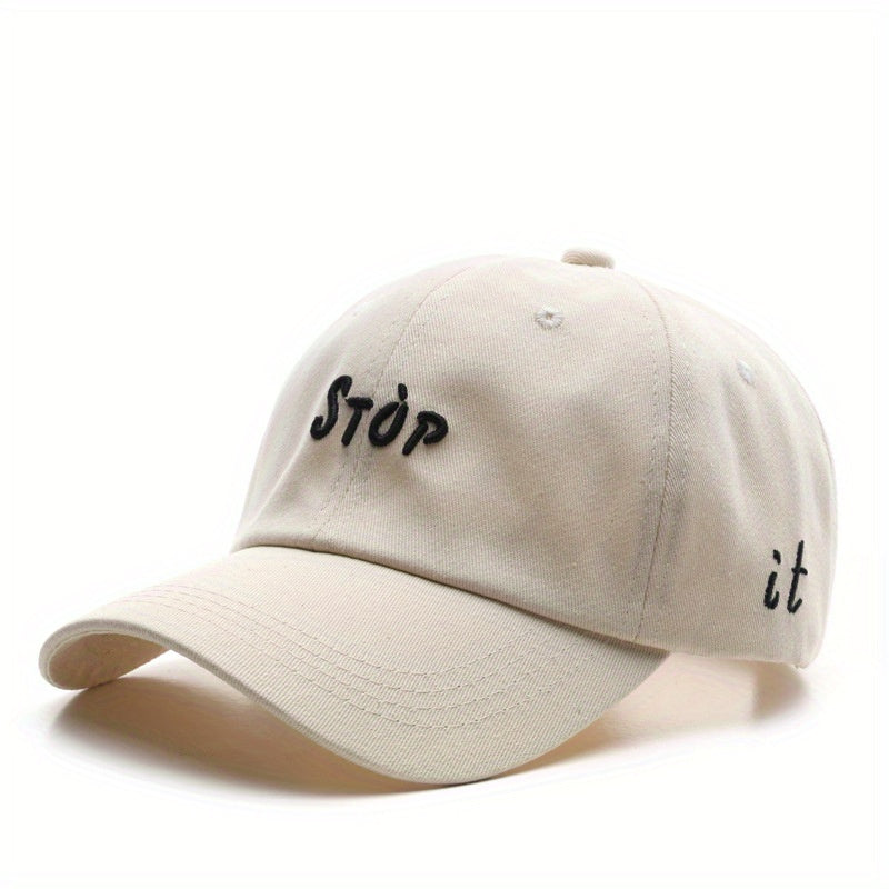 Stop It Embroidered Baseball Cap Cotton Adjustable Sun Hats Outdoor Sports Visor