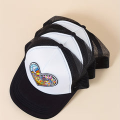3pcs Heart FOREVER Patch Trucker Hat Baseball Cap Mesh Sunshade Dad Hat
