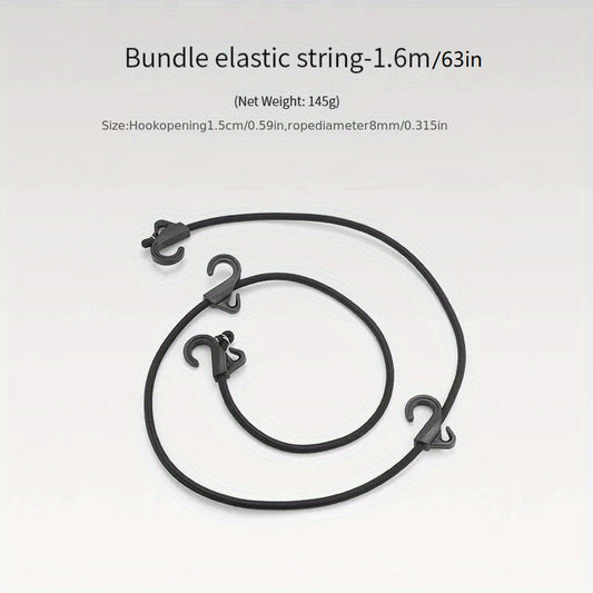 1pc Elastic Recreational Strap With Double Hook for Camping Storage