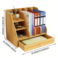 Wooden Office Supplies Storage Box Drawer Type File Box Wooden Storage Rack