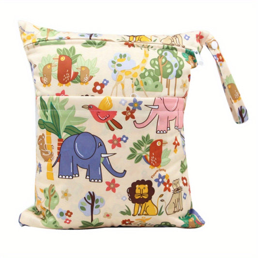Animals Wet Dry Bag For Baby Cloth Diapers & Breast Pump Parts Waterproof