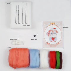 Wool Needle Felting Kit - Little Fox Doll DIY Art Craft Material Package