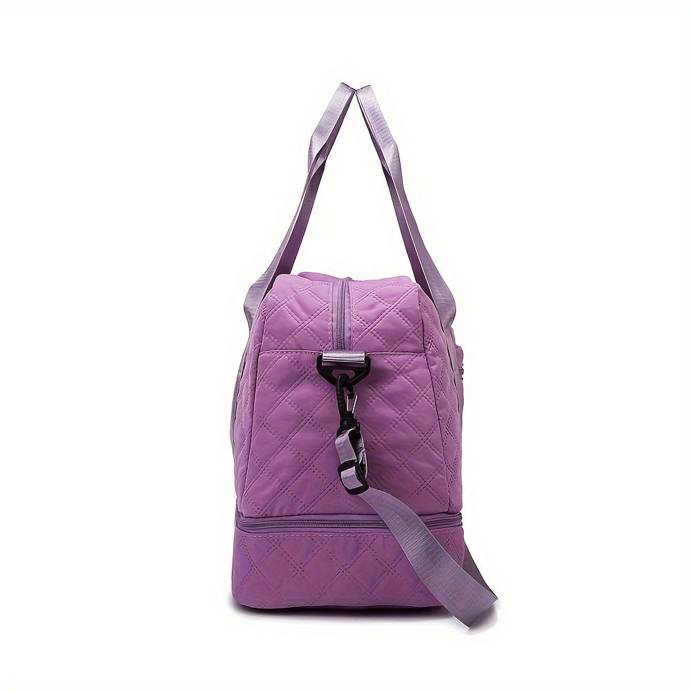 Nylon Sports Duffel Bag with Wet Dry Compartment & Shoe Pocket