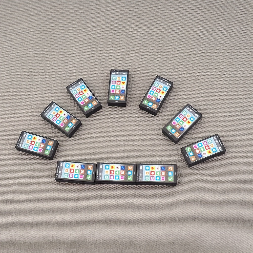 12pcs Modern Printed Phone Assembly Puzzle Toy Spare Parts for Man Figure Tools