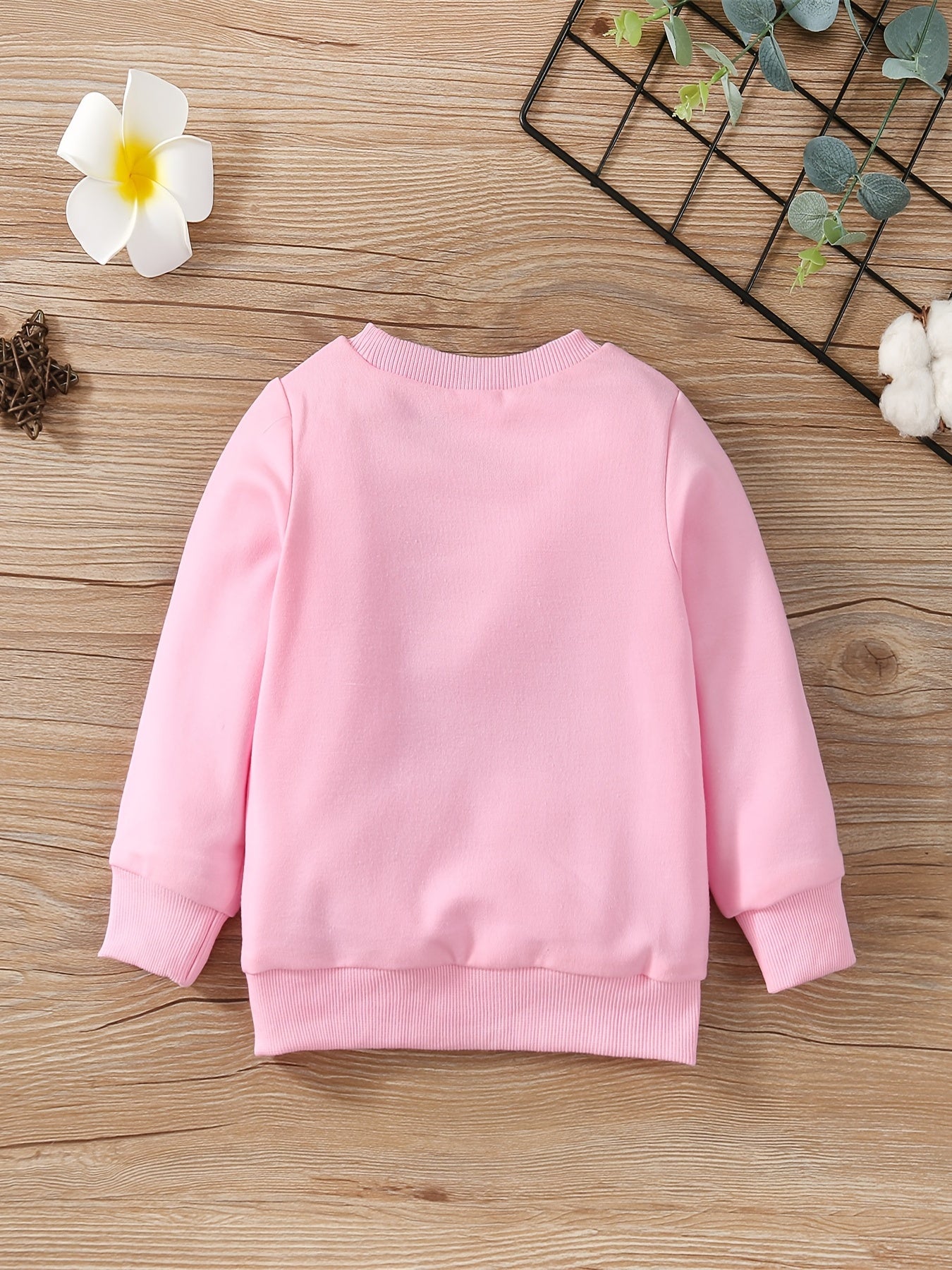 Girls Alphabet Printed Sweatshirt Round Neck Pullover