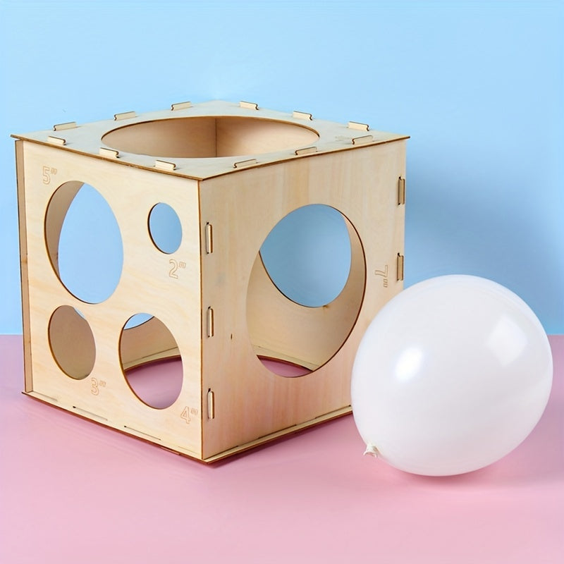 Wooden Balloon Sizer Cube Box Balloons Measuring Box For Birthday Party Balloon