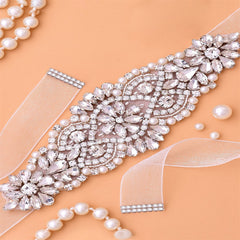 Bridal Belt Waist Chain Sash Faux Pearl Beaded Wedding Dress Accessory