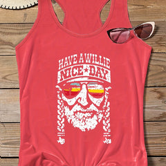Crinkle Figure & Slogan Print Round Neck Plus Size Tank Top