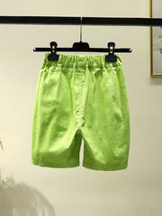 Kids Casual Cotton Linen Sweat Shorts Elastic Waist Thin Summer Shorts