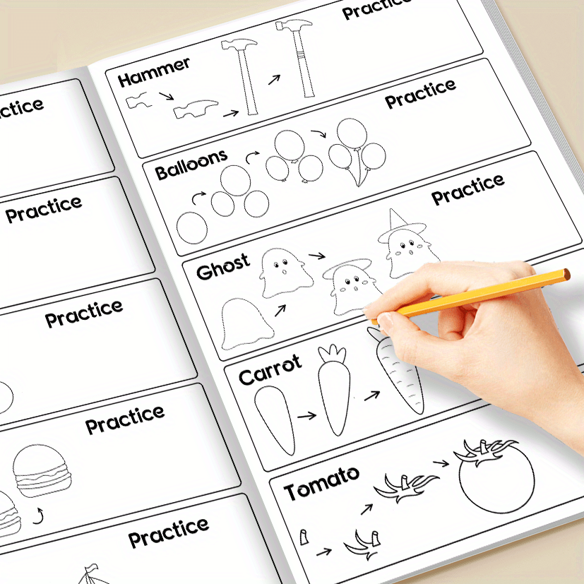 Step-by-Step Drawing Book for Kids, 200 Art Lessons with Sharks, Rabbits, Sheep