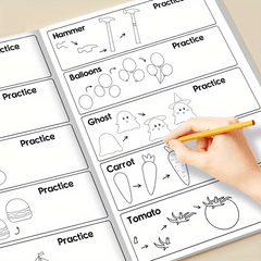 Step-by-Step Drawing Book for Kids, 200 Art Lessons with Sharks, Rabbits, Sheep