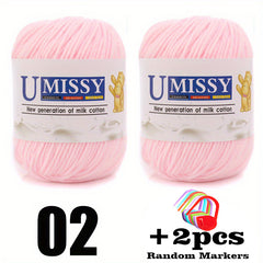 2pcs 50g Cotton Blended Knitting Yarn Soft Yarn For Beginners DIY Yarn