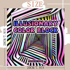 Illusionary Block Adult Coloring Book 24 Pages Single Sided Print for Relaxation