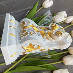European Door Head Decoration PU Beam Joist Column Gypsum Roman Column Capital