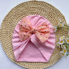 Pink Baby Spring Summer Thin Headband Bowtie Baby Hat for Newborns