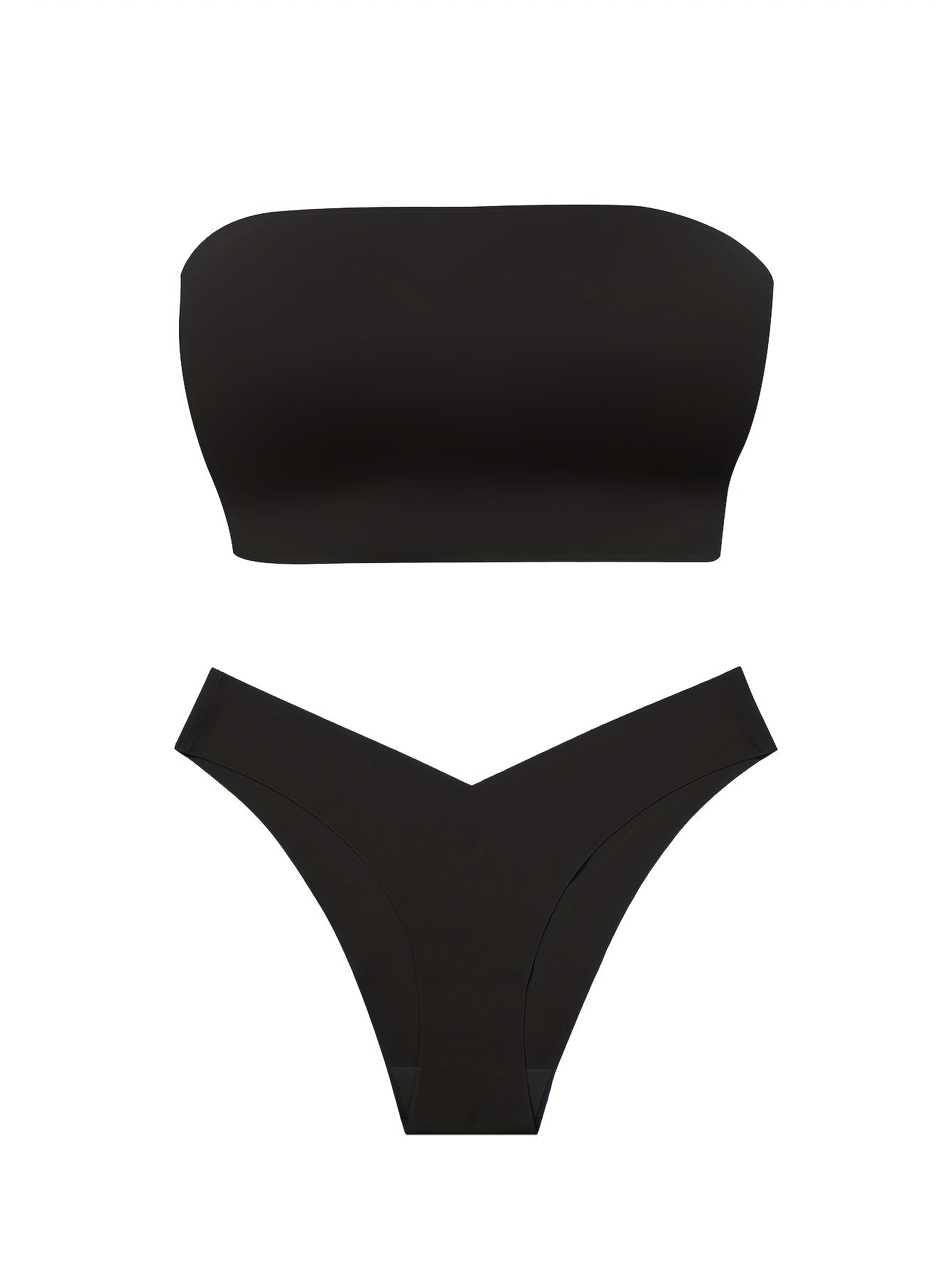 Strapless Bandeau Bra & Panties Set Women's Lingerie