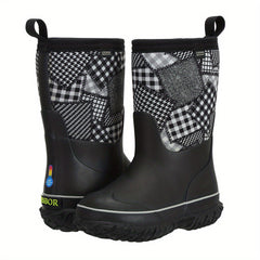 MCIKCC Girl's High Top Rain Boots Non Slip Durable Casual Waterproof Shoes