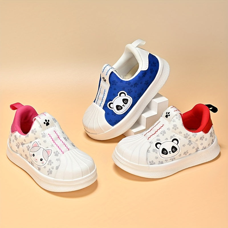 Baby Girls Cartoon Slip On Sneakers Lightweight Non Slip Shoes for Walking