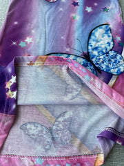 Girls Shimmering Butterfly Dress 3D Print Sleeveless Crew Neck