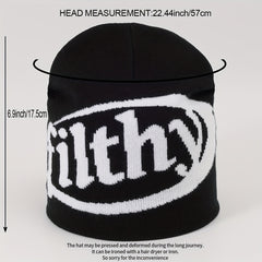 American Retro Couple Style Embroidery Knitted Coldproof Hat Autumn Winter Beani