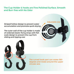 Adjustable Baby Stroller Cup Holder with Insulated Bottle Holder