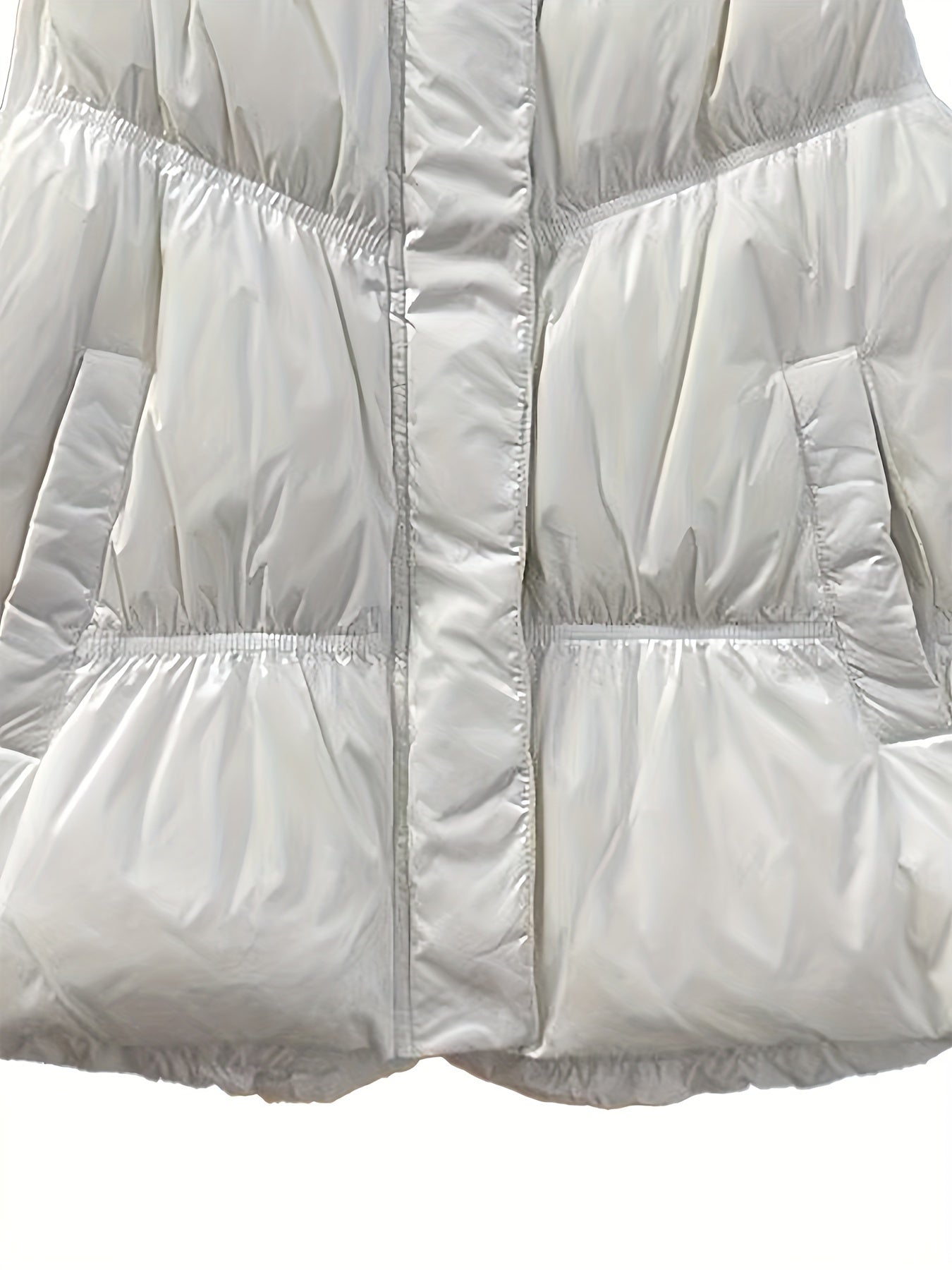 Women's Stand Collar Down Vest Short Waist Slim Shoulder Warm Vest