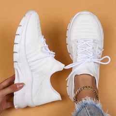 Women's Mesh Breathable Running Shoes Lightweight Lace Up Sneakers