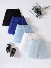 5 Boys Casual Sports Solid Shorts Comfortable Kids Clothes