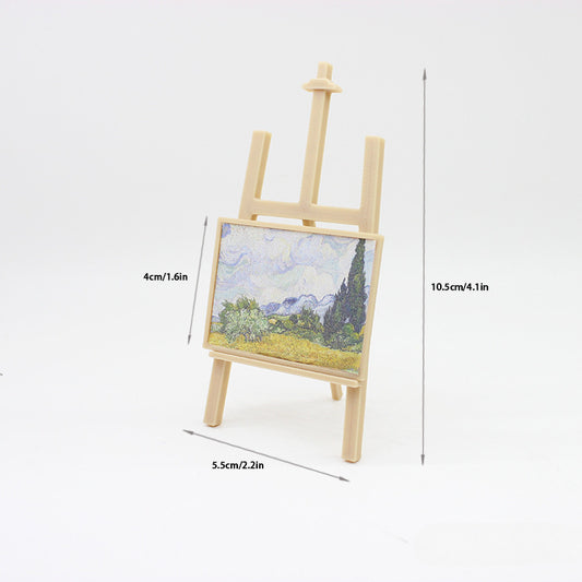 1/12 Scale Painting Display Stand with BJD Scene Mixed Colors