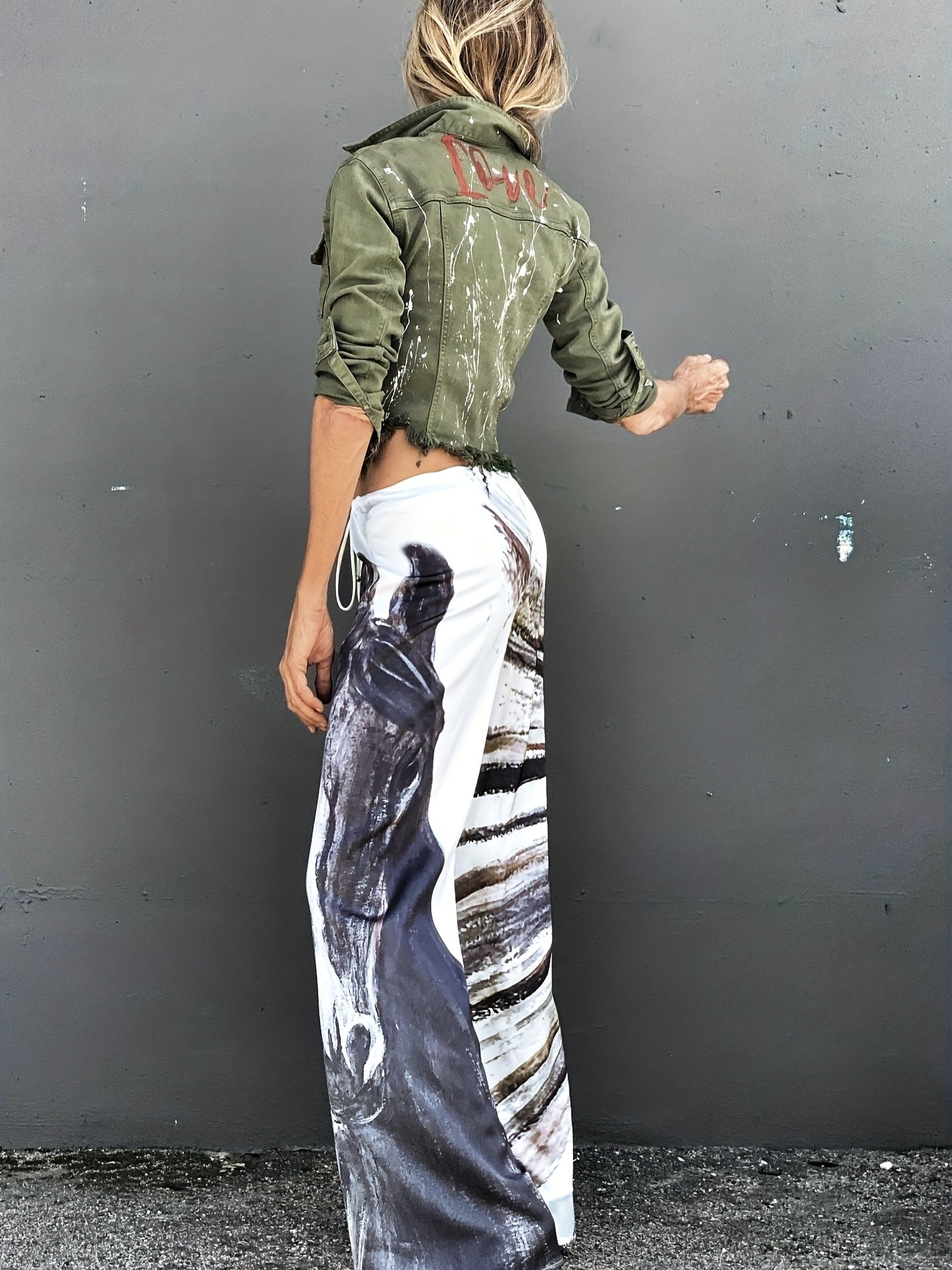 Horse Print Sun Protection Clothing V Neck Cover Up & Pants