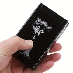 Wolf Pattern Cigarette Case Holder Automatic Pop up