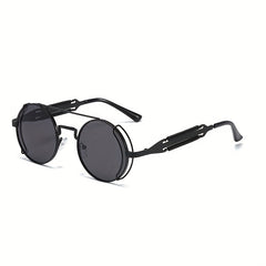 Retro Round Frame Steampunk Sunglasses UV Protection