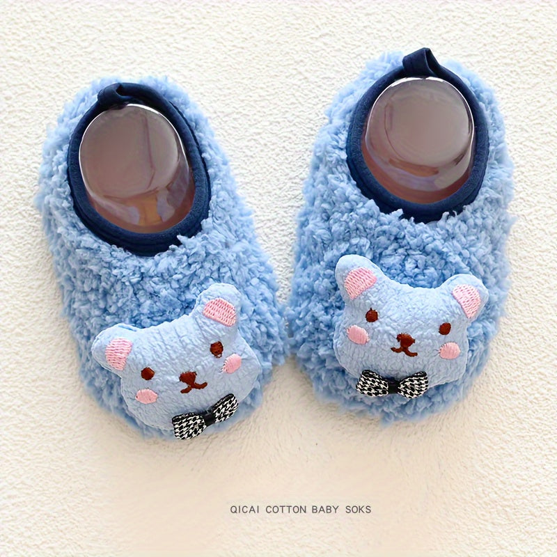 Furry House Shoes for Boys and Girls Non Slip Soft Bottom Walking Shoes