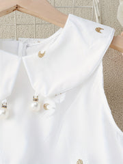 Toddler Girls Peacock & Flower Pattern Mesh Princess Dress