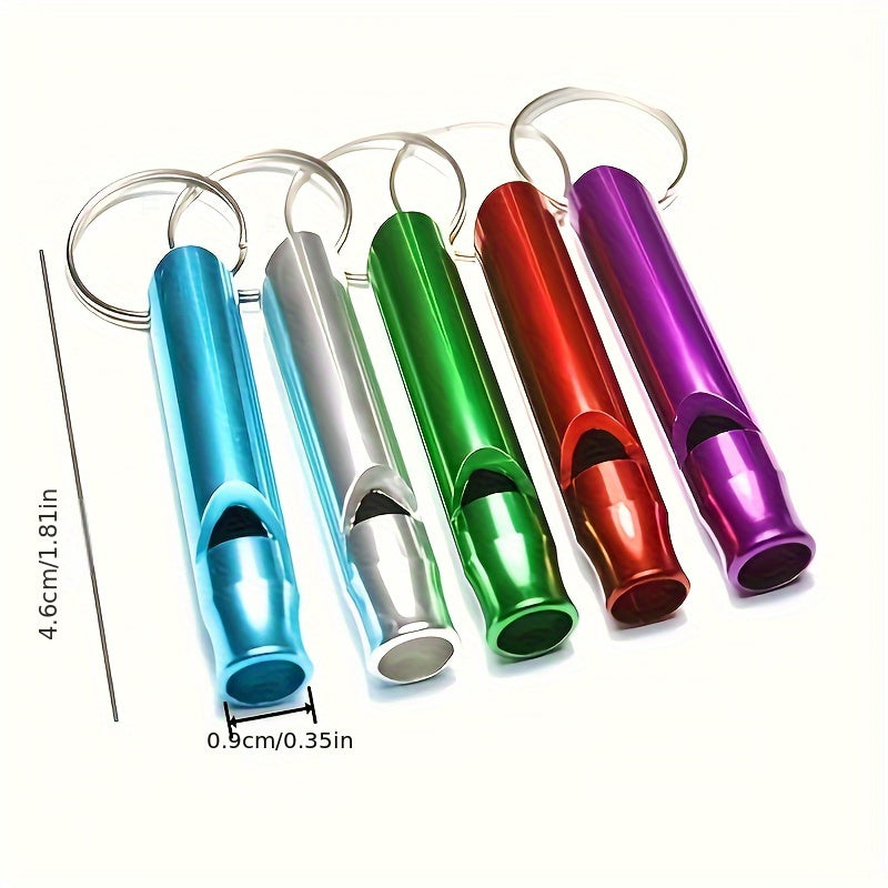 4pcs Aluminum Whistles w/ Key Ring for Outdoor Survival Emergency