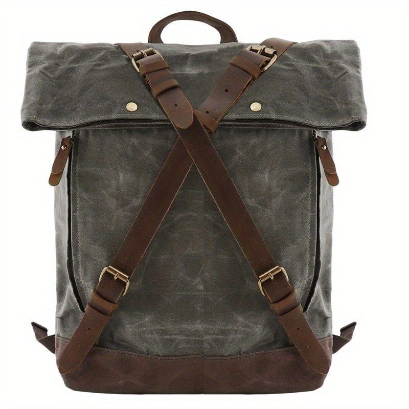 Men's Canvas Backpack Outdoor Travel School Bag Vintage Anti theft Laptop Backpa
