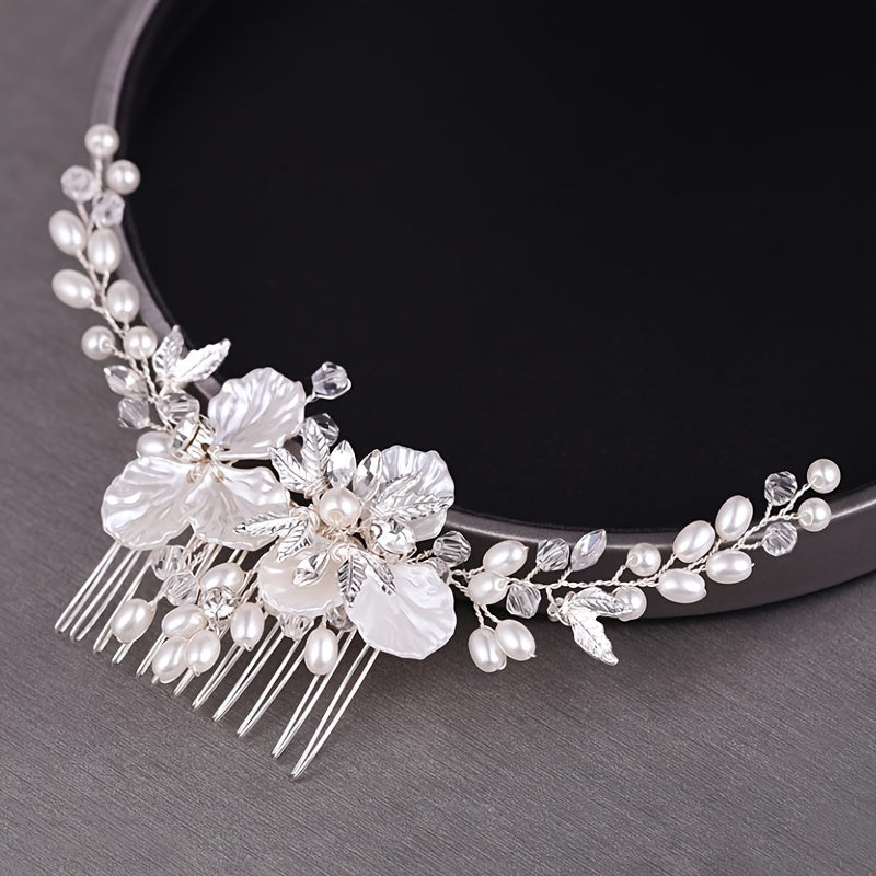 Faux Pearl Flower Hair Comb Hair Jewelry Ladies Hair Pin Headband