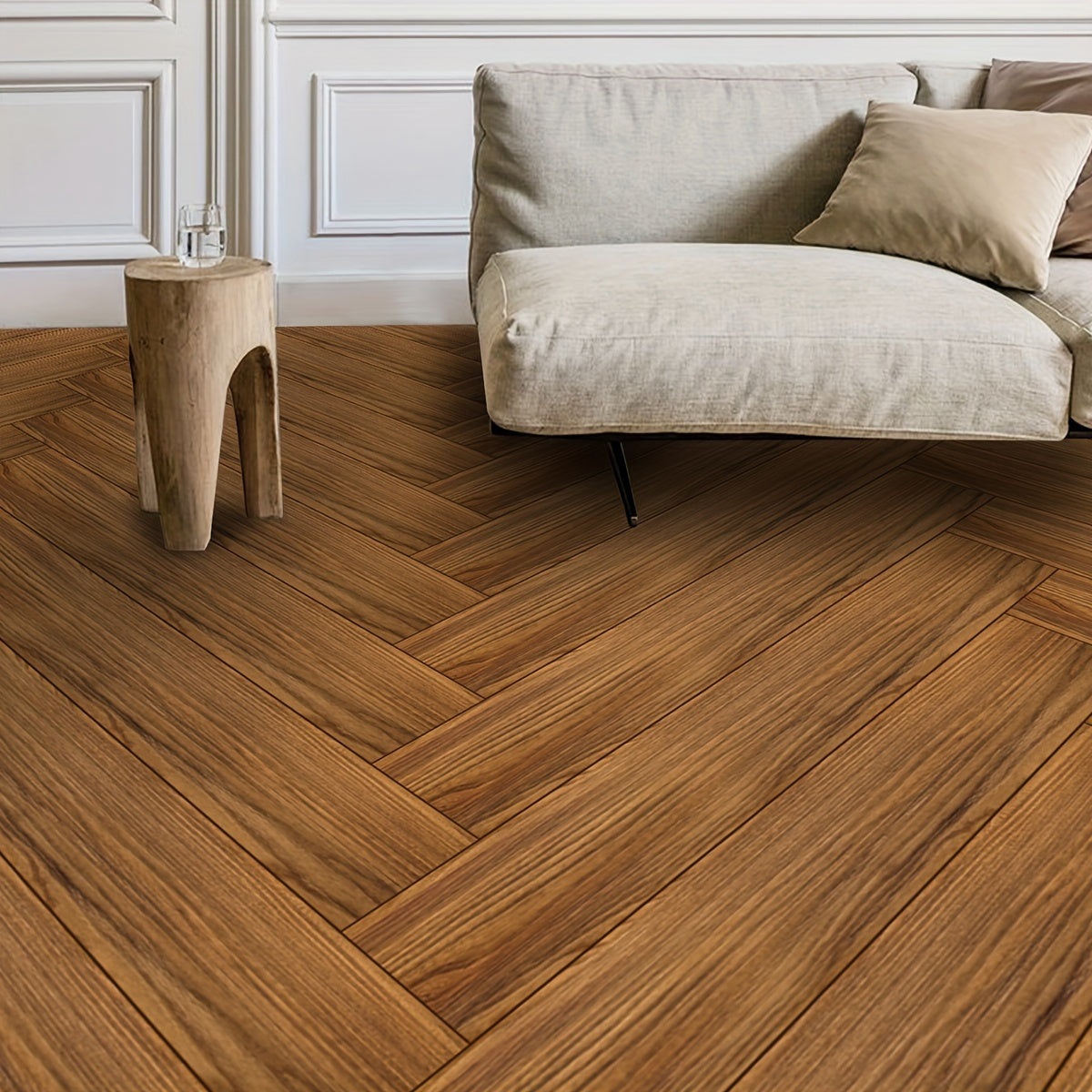 Wood Grain Waterproof Floor Stickers Non-slip Tile Stickers