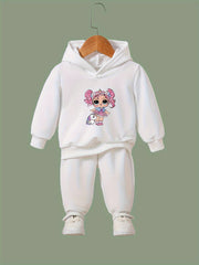 Anime Pattern Long Sleeve Hooded Sweatshirt Girls Comfy Hoodies Pullover