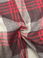 Plaid Print Button Up Roll Up Sleeve Turn Down Collar Blouse