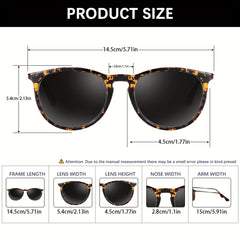 Polarized Round Frame Sunglasses Vintage Style for Men and Women