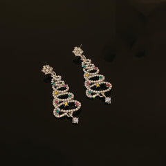 Christmas Tree Earrings - Zircon Snow Holiday Gift
