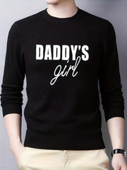 Daddy's Girl Knitted Sweater Men's Warm Pullover for Fall Winter