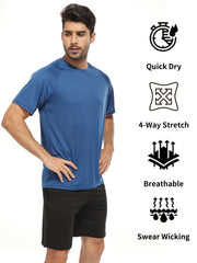3pcs Men's Compression Shirts Short Sleeve Moisture Wicking Baselayer