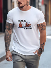 Graphic Print Leisure Sports T shirt Men's Casual Street Style Round Neck Tee