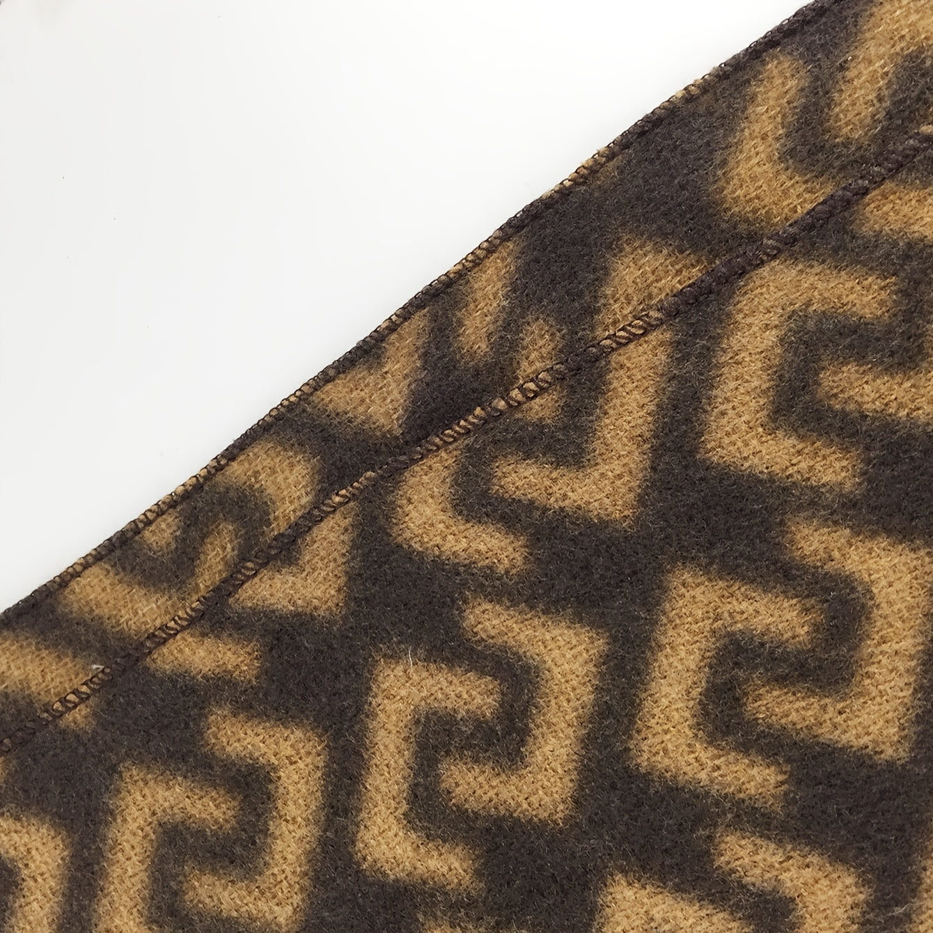 Dark Vintage Plaid Scarf Brown Geometric Print Warm Shawl