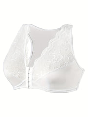 3 Pack Plus Size Front Closure Racer Back Lace Bra Set